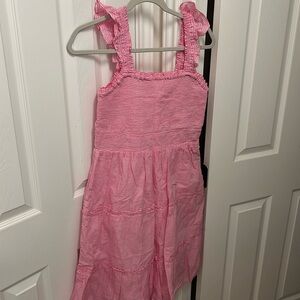 NWT JCrew Smocked pink and white striped dress
